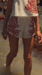 Stories de Shorts Off White com bordado  Vermelho Clássico
