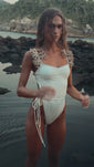 Stories de Maiô Off White - com alça Bege